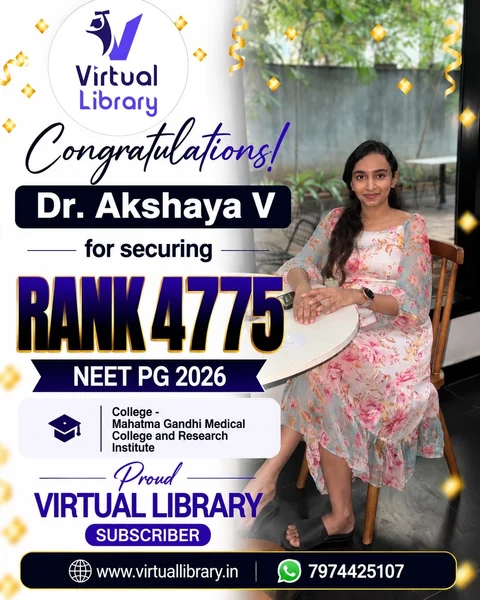 Dr. Akshaya V, All India Rank 4775, NEET PG 2026