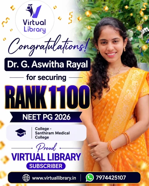 Dr. G. Aswitha Rayal, All India Rank 1100, NEET PG 2026