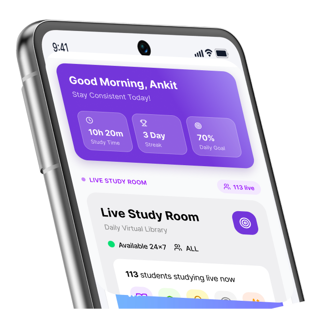 Virtual Library app dashboard on a phone